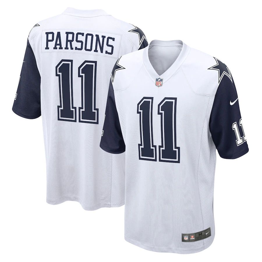 Men Dallas Cowboys 11 Micah Parsons Nike White Alternate Game NFL Jersey